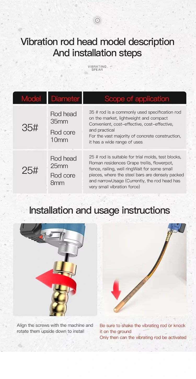 ‌‌‌400W Portable Concrete Vibrators Wireless Light Vibrator