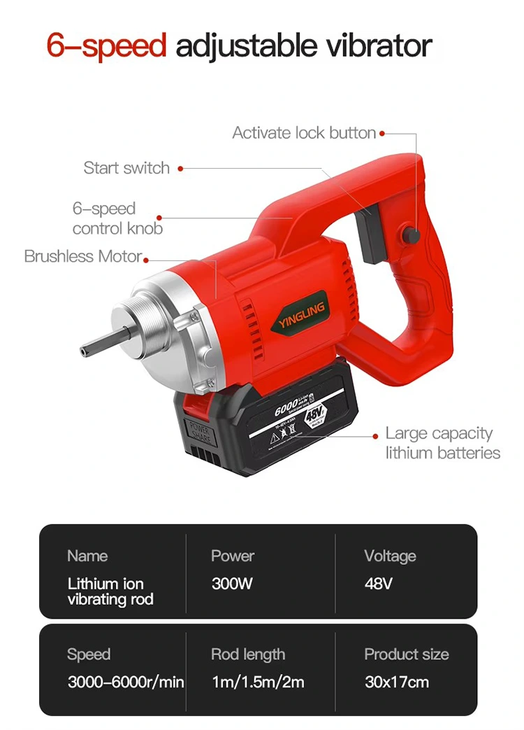 ‌‌‌150W Motor Head Cement Vibrator With Lithium Battery‌‌