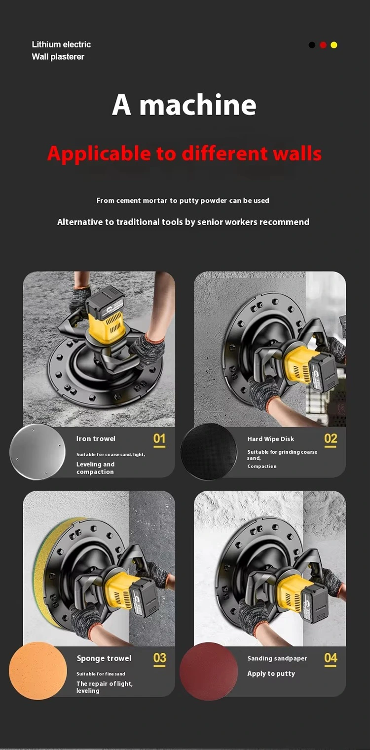 Plastering Lithium-Ion Trowel with Steering Wheel Handle‌‌