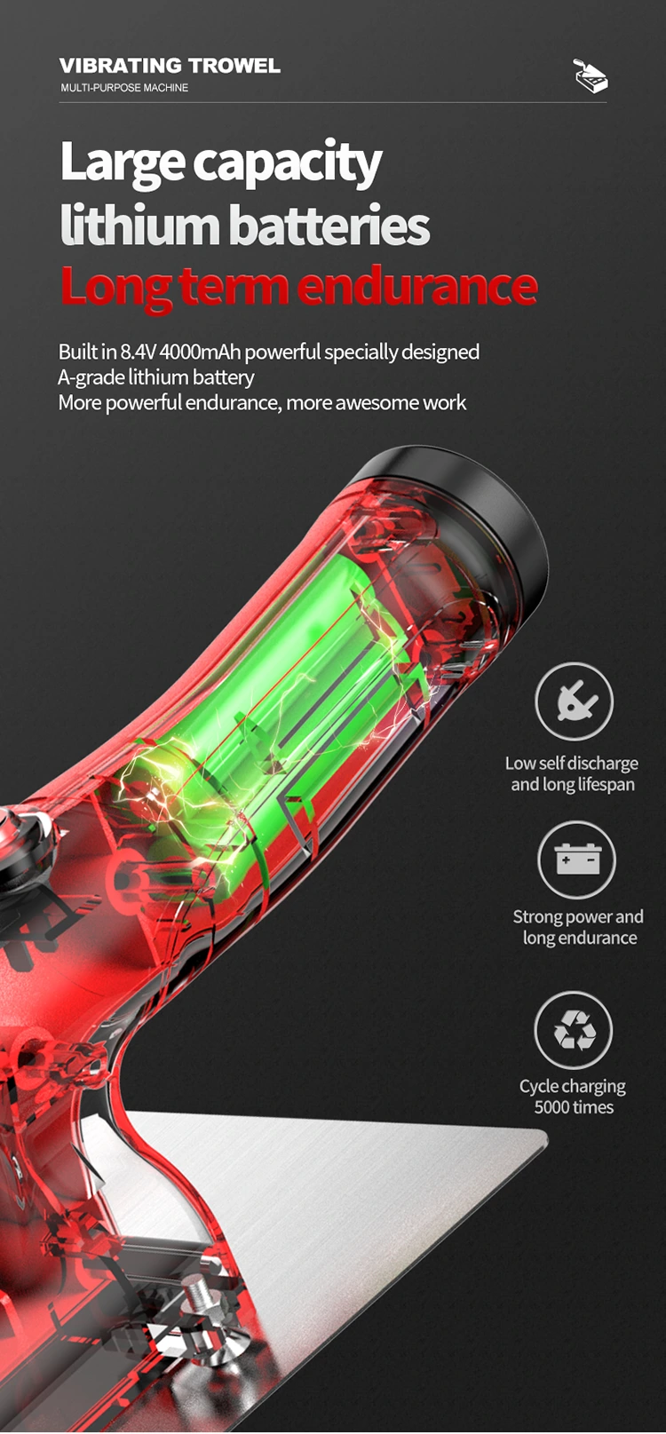 Stainless Steel Multi-purpose Electric Plaster Trowel