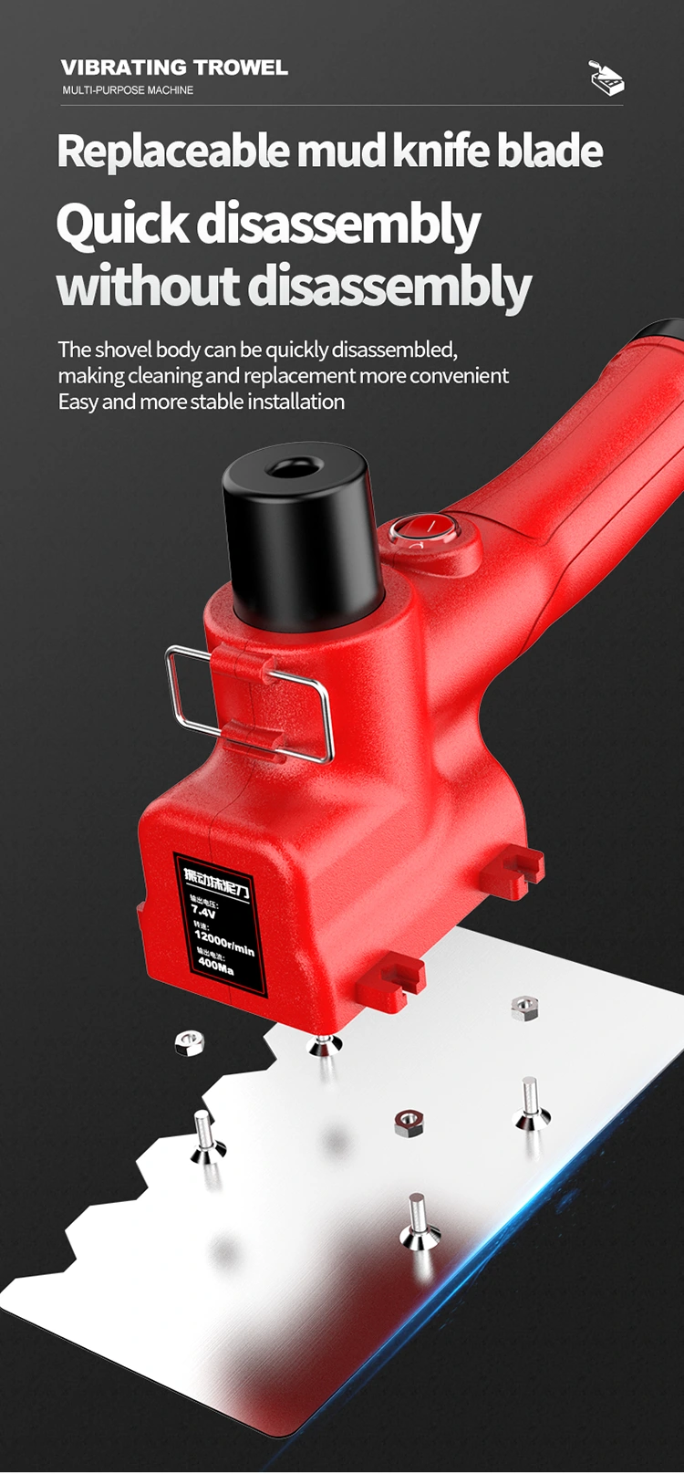 Electric Concrete Finishing Portable Plaster Trowel
